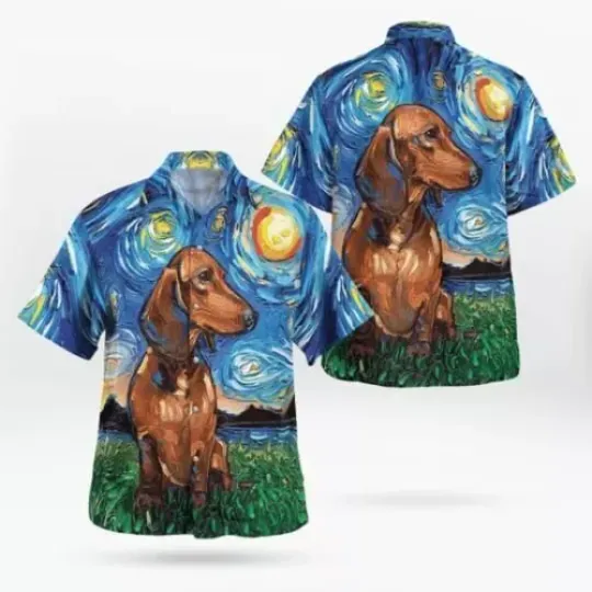 Dachshund Dog Lover Print 3D HAWAII SHIRT US Size Christmas Gift Halloween Gift