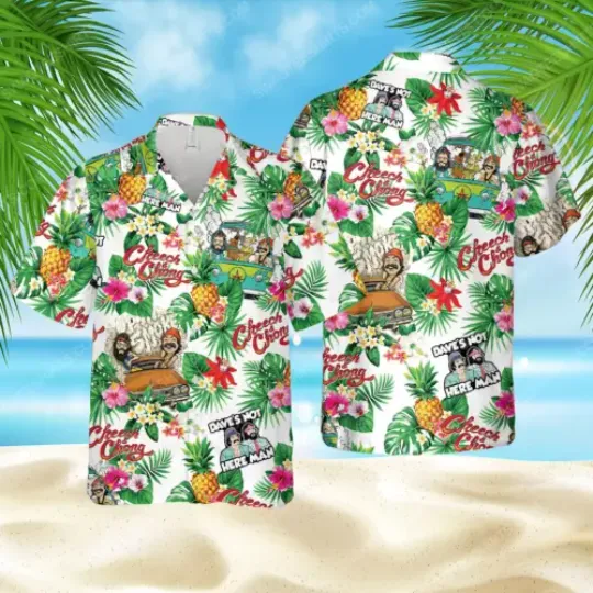 Cheech And Chong Hawaiian Shirt, Comedy Hawaiian Shirt, Summer Aloha