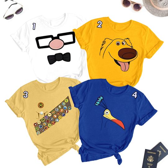 Up Big Face Cosplay Matching Shirt, Halloween Costume For Family Group T-Shirt, Magic Kingdom Gift, Birthday Party Tee, Movie Character Tee