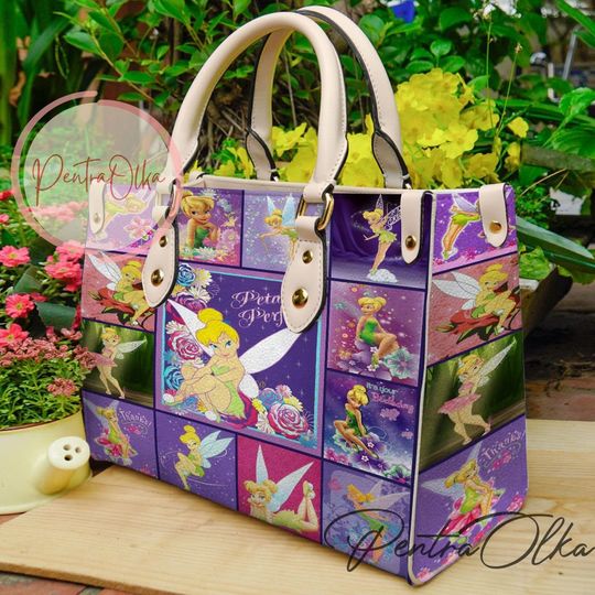 Tinker Bell Leather Handbag, Tinker Bell Handbag, Shoulder Bag, Crossbody Bag, Top Handle Bag