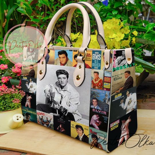 Elvis Presley Leather Handbag, Elvis Presley Handbag, Shoulder Bag, Crossbody Bag, Top Handle Bag