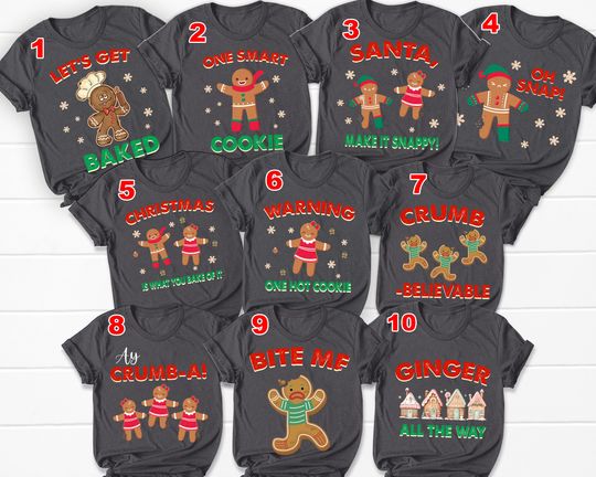 Christmas Family Pajamas T-shirt, Matching Family Christmas Pajamas Family, Holiday Pajamas, Christmas PJs Family, X-mas Ginger Bear Shirts