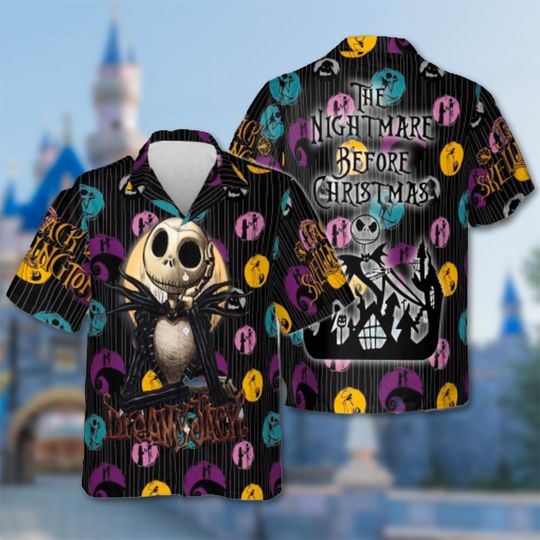 The Nightmare Before Christmas Hawaiian, Jack Skellington Halloween Hawaii Shirt