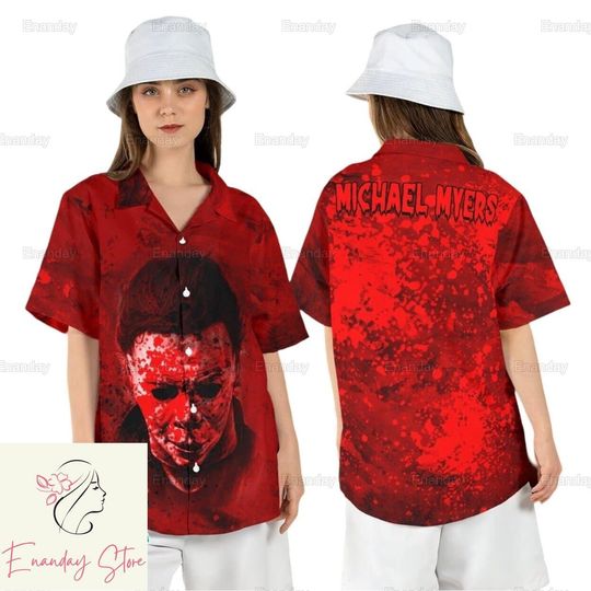 Michael Myers Hawaiian Shirt, Horror Characters Shirt, Michael Myers Button Shirt