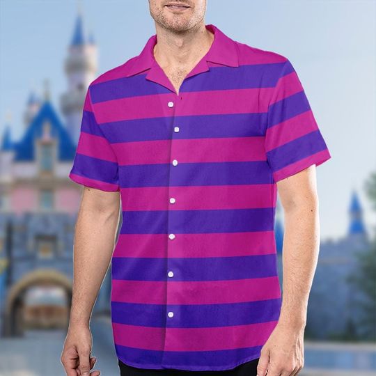 Alice In Wonderland Hawaii Shirt, Cheshire Cat Cosplay Costume All Over Print Button Up