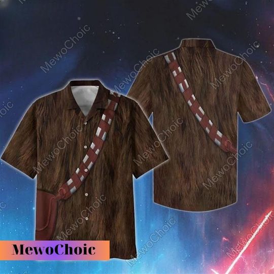Halloween Cosplay Chewbacca Hawaiian Shirt, Chewbacca Costume Shirt