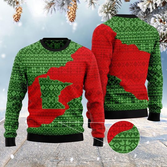 Minnesota Lover Funny  Ugly Christmas Sweater, Christmas Ugly Sweater 3D, Family Christmas Ugly Sweater For Men & Women