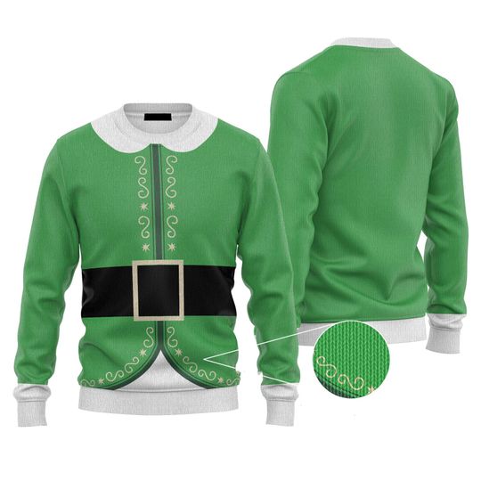 3D Ugly Christmas Sweater, Buddy the Elf Christmas Ugly Sweater 3D, Family Christmas Ugly Sweater For Men & Women