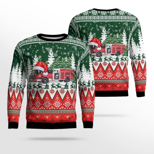 3D Ugly Christmas Sweater, Clarksdale, Mississippi, Clarksdale Fire   Ugly Sweater 3D, Family Christmas Ugly Sweater For Men & Women