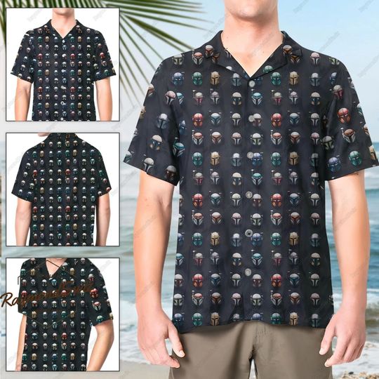 Halloween Star Wars Shirt, Starwars Button Down Shirt, Mandalorian Shirts Men