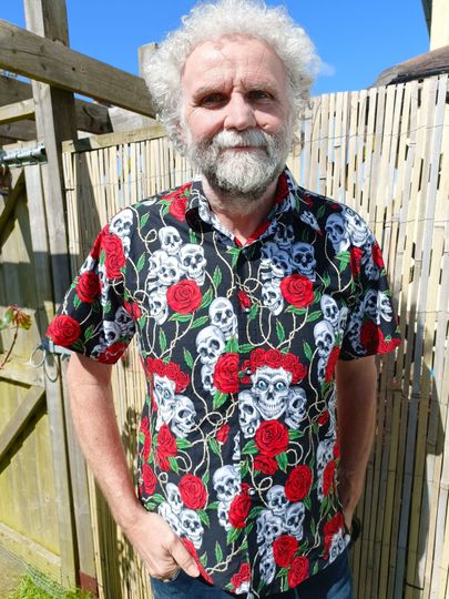 Men's Skull and Roses Short Sleeve Shirt, Cool Cotton Summer Shirts