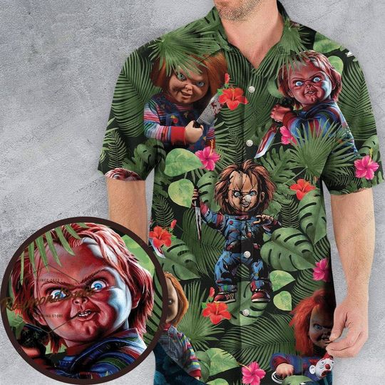 Halloween Chucky Hawaiian Shirt, Chucky Doll Button Up Shirt, Child's Play Hawaii Shirt