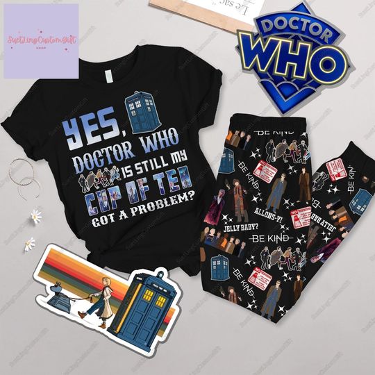Doctor Who Pajamas Set, Doctor Who T-Shirt And Pants, Doctor Who Christmas Pajamas, Doctor Who Pajamas For Party,Dr Who Holiday Pajamas