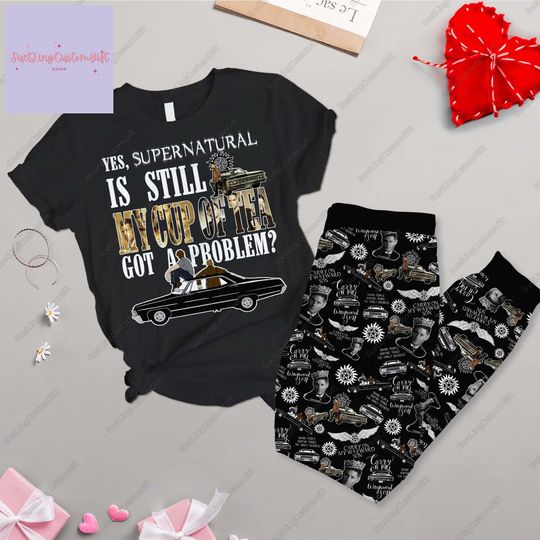 Supernatural T-Shirt And Pants, Supernatural Pajamas Set, Supernatural Set Of Pajamas, Supernatural Matching Pajamas Set, Movie Lovers