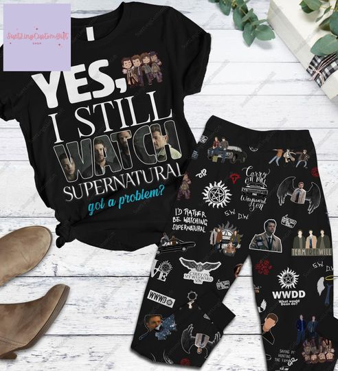 Supernatural Pajamas Set, I Still Watch Supernatural T-shirt And Pants, Supernatural Pajamas, Sam And Dean Tee, Supernatural Lover Gift