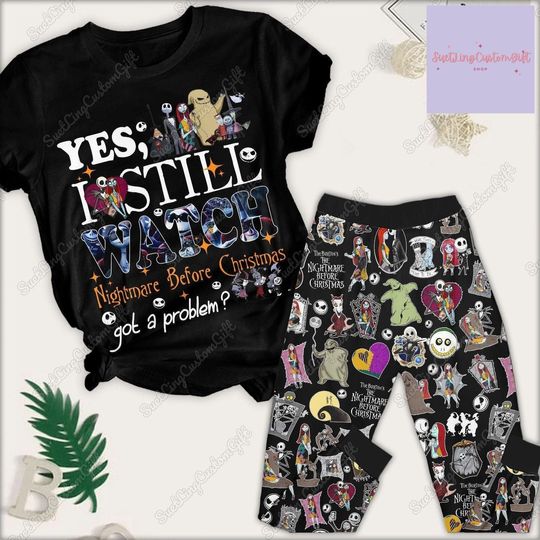 Nightmare Before Christmas T-Shirt And Pants, Jack Skellington Pajamas Set, Jack Skellington Movie shirt, Halloween Gift,Christmas Gift