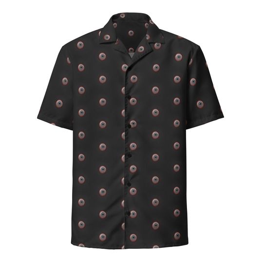 Scary Horror Eyeballs Patterned Button Down Shirt