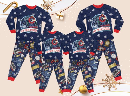 Group Family Pajamas Set, 2024 Family Christmas On Polar Express Pajama,Christmas Train Polar Express Pajamas Best Holiday Gift For Family