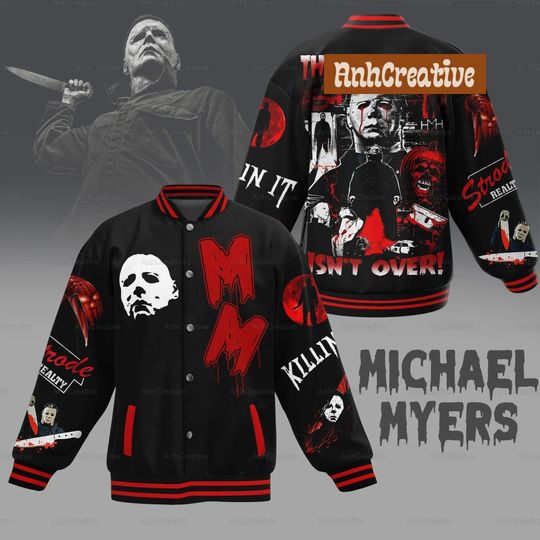 Halloween Michael Myers Baseball Jacket, Michael Myers Streetwear Jacket, Horror Michael Movie Mens Jacket, Halloween Scary Horror