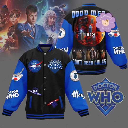 Halloween Doctor Who Baseball Jacket, Dr Who Police Box Starry Night Jacket, Movie Baseball Jacket, Doctor Who Gift, Jacket For Men/Women