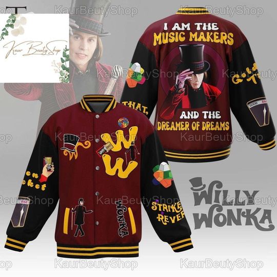 Halloween Willy Wonka Baseball Jacket, Dreamer Of Dreams, Willy Wonka Golden Ticket, Disneyland Jacket, Wonkas Chocolate Bar