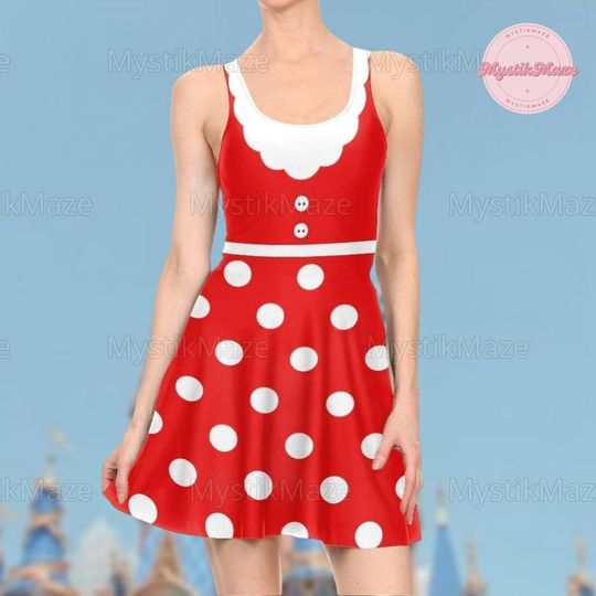 Halloween Minnie Mouse Cosplay Costume Dress, Minnie Skater Dress, Disney Girls Trip, Magic Kingdom Shirt, Cartoon Movie Lovers Gift