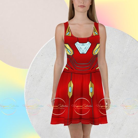 Fe Man Superhero: Women's Athletic Tony Skater Dress