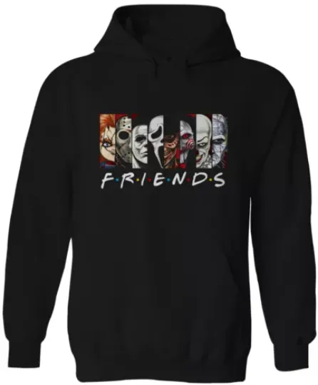 HALLOWEEN FRIENDS HOODIE SWEATSHIRT FREDDY KRUEGER MICHAEL MYERS JASON PENNYWISE
