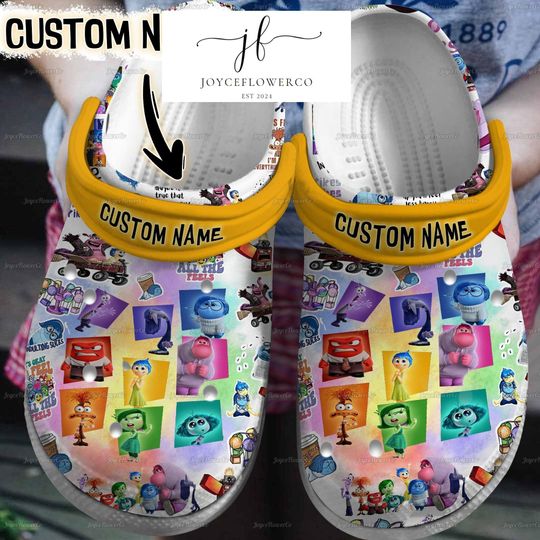 Inside Out 2 Clogs, Inside Out 2 Sandals, Inside Out 2 Casual Shoes, Disneyland Shoes, Magic Kingdom Shoes, Halloween Gift