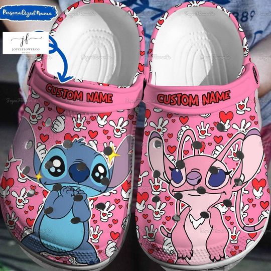 Custom Stitch And Angel Clogs, Stitch Shoes For Men Women Kid, Stitch Sandals, Cartoon Sandals, Stitch Angel Shoes, Disney Sandals
