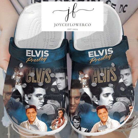 Elvis Presley Rock N Roll Clogs, Elvis Presley Sandals, King Of Rock Shoes, Elvis Tour 2024 Casual Shoes, Elvis King Concert Slippers