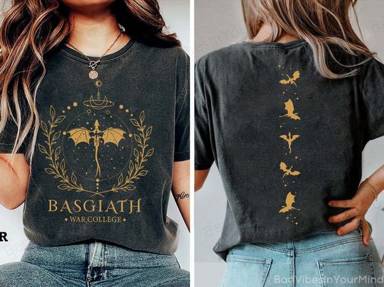 Basgiath War College Double-side Shirt, Fourth Wing Shirt, Dragon Rider Shir