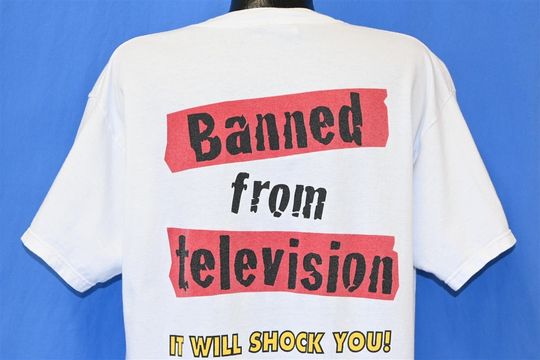 90s Banned From Television Movie It Will Shock You White Double Sided t-shirt