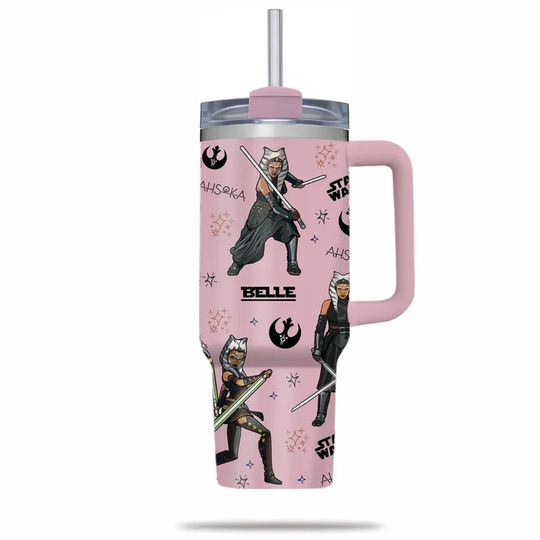 Custom Star Wars Ahsoka Tano Colorful Tumbler, Disney Characters Christmas 40oz Tumbler Personalized