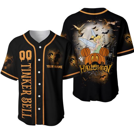 Tinker Bell Baseball Jersey Shirt, Tinker Bell Halloween Baseball Jersey Shirt