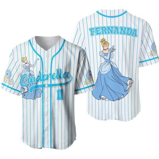 Personalized Disney Princess Cinde Simple Baseball Jersey