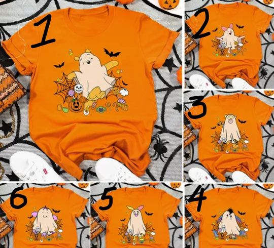 Retro Winnie The Pooh Ghost Halloween Shirt, Pooh And Friends Ghost Halloween Shirt, Spooky Season Halloween Matching Family Shirts