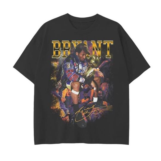 Vintage Kobe Bryant Championship Trophy T-Shirt | Retro NBA Legend Streetwear Graphic Tee | Rare 90s Basketball Memorabilia