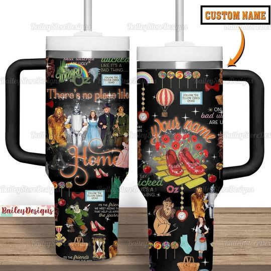 The Wizard Of Oz Tumbler 40oz, Personalized Wicked Witch Tumbler Cup, Halloween Movie Coffee Tumbler, The Wizard Of Oz Drink Tumbler