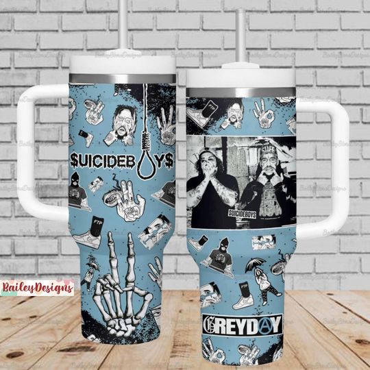 Suicideboys Tumbler 40oz, Suicideboys Tumbler Cup, Suicideboy Merch Steel Tumbler, G59 Band Stainless Tumbler, G59 Merch Coffee Tumbler