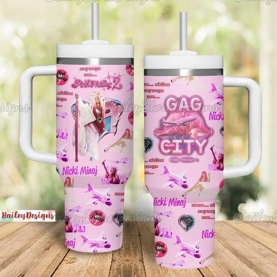 Nicki Minaj Tumbler 40oz, Pink Friday 2 Tour Tumbler, Nicki Minaj 2024 Tour Tumbler, Nicki Minaj Rapper Tumbler Cup, Halloween Gift