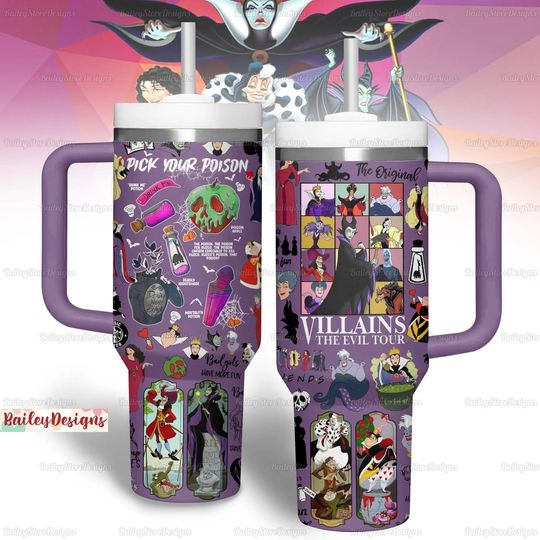 Maleficent Tumbler 40oz, Disney Villains Tumbler Cup, Bad Witch Club Coffee Tumbler, Evil Queen Drink Tumbler, Disney Halloween Tumbler