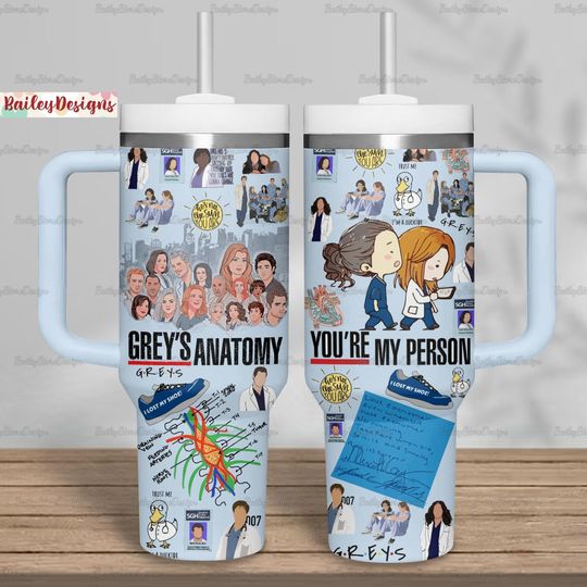 Greys Anatomy Tumbler 40oz, Greys Sloan Tumbler Cup, Meredith Grey Coffee Tumbler, Doctor Greys Stainless Tumbler, Halloween Tumbler