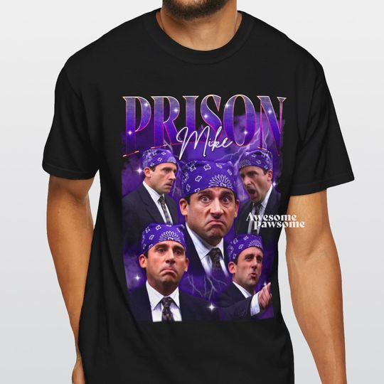 Vintage Prison Mike T-Shirt, Retro 90s Bootleg Rapper Tee, Michael Scott Homage T-shirt, Custom Tee, US Office TV Show Fan Gift