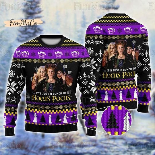 Halloween Hocus Pocus Ugly Sweater, Hocus Pocus Xmas Sweater, Sanderson Sisters Shirt, Halloween Witches Shirt, Halloween Gift