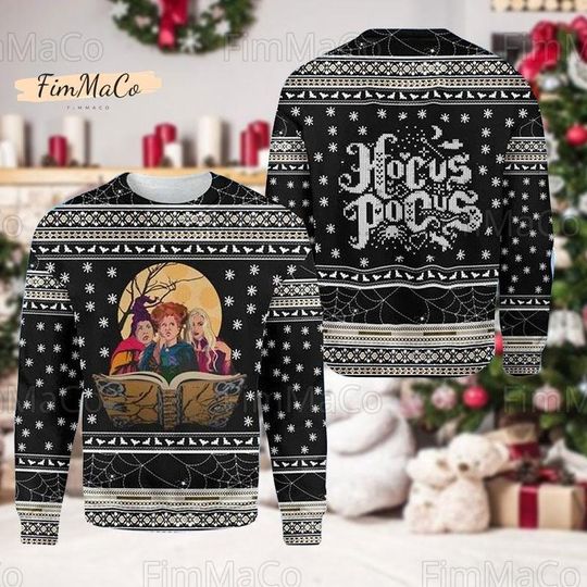 Halloween Hocus Pocus Ugly Sweater, Sanderson Sisters Sweater, Hocus Pocus Xmas Sweater, Halloween Party Gift, Trick Or Trick Shirt