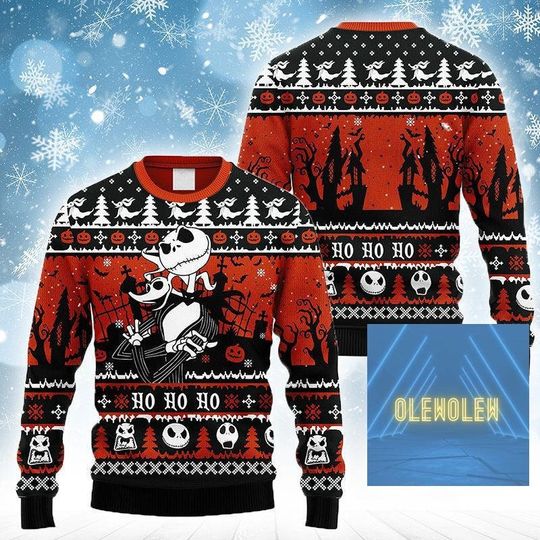 Jack Skellington Ugly Sweater, Jack Skellington Ugly Christmas Sweater, Nightmare Before Christmas Sweater, Jack Skellington Shirt