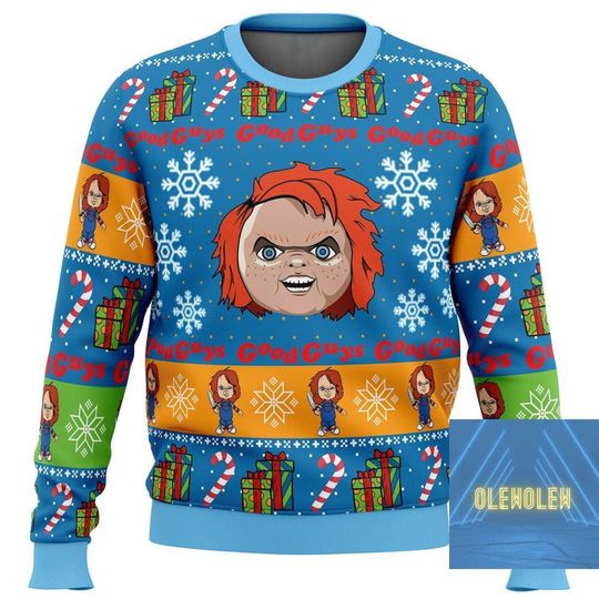 Chucky Ugly Christmas Sweater, Chucky Good Guys Ugly Sweater, Chucky Doll Christmas Sweater, Horror Halloween Sweater