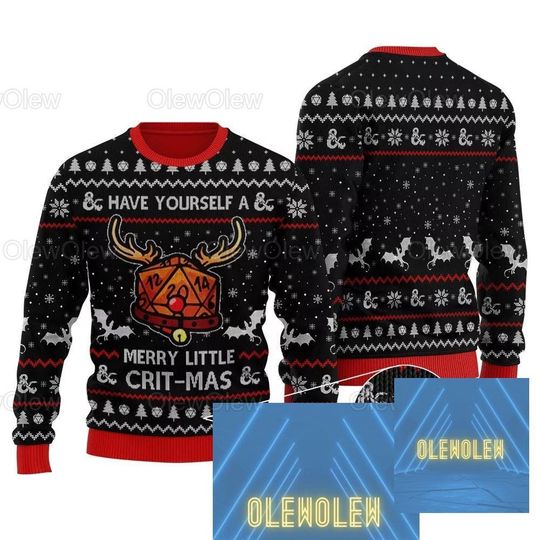 DnD Ugly Sweater, Dungeons And Dragons Ugly Christmas Sweater, DnD Dice Xmas Sweater, Dungeon Master Ugly Sweater Shirt