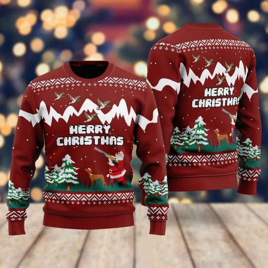 3D Ugly Christmas Sweater, Duck Hunting Christmas Ugly Sweater 3D, Family Christmas Ugly Sweater For Men & Women